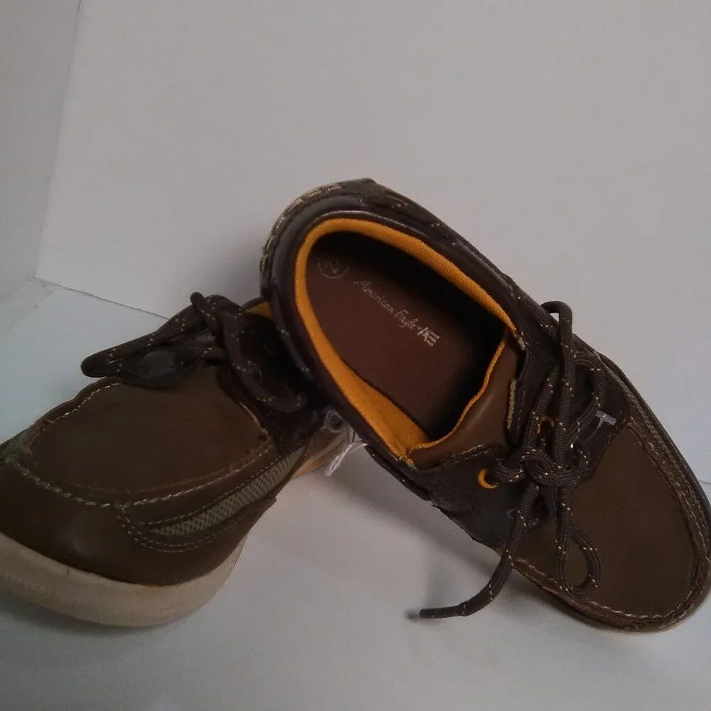 American Eagle Boys Loafers Tie Lace Color Brown Casual Dress Shoe Size …